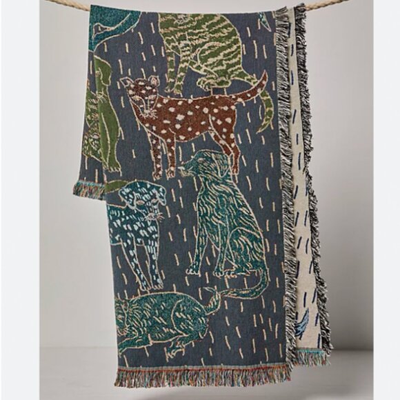 Free People x Olivia Wendel Dog Throw Blanket ๐พ Exclusive Limited Edition NWT - Picture 9 of 16